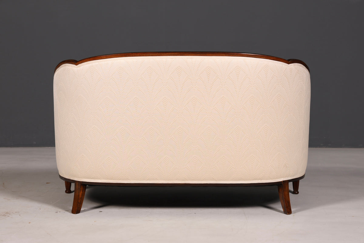 Elegante Art Deco-bank, zitbank, 2-zitsbank, vintage loung bank, gestoffeerde bank, salonbank