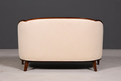Elegante Art Deco-bank, zitbank, 2-zitsbank, vintage loung bank, gestoffeerde bank, salonbank
