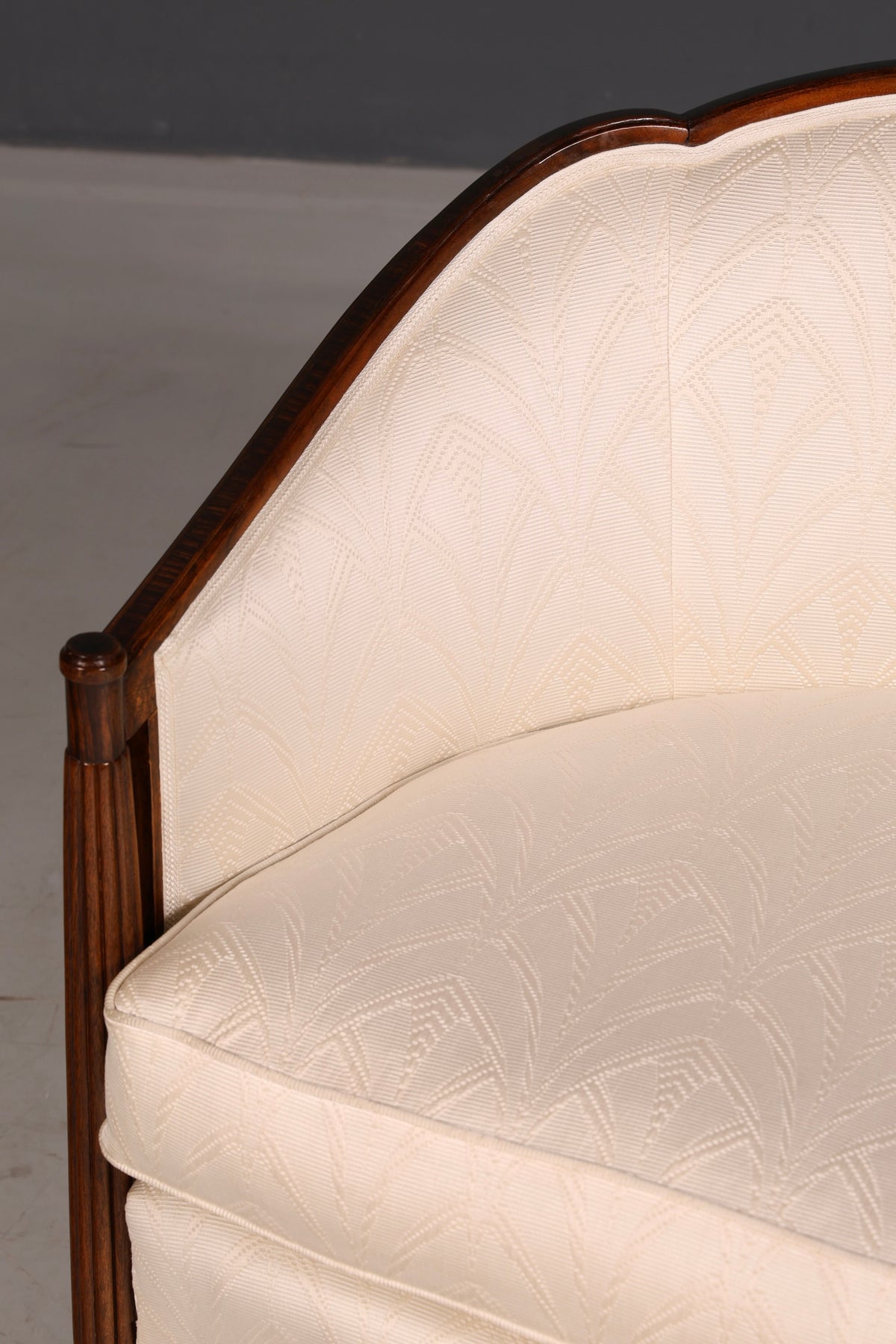 Elegante Art Deco-bank, zitbank, 2-zitsbank, vintage loung bank, gestoffeerde bank, salonbank
