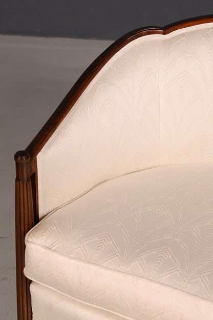 Elegante Art Deco-bank, zitbank, 2-zitsbank, vintage loung bank, gestoffeerde bank, salonbank