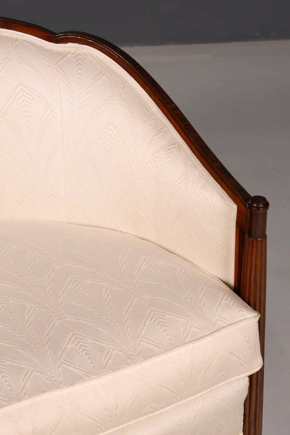Elegante Art Deco-bank, zitbank, 2-zitsbank, vintage loung bank, gestoffeerde bank, salonbank