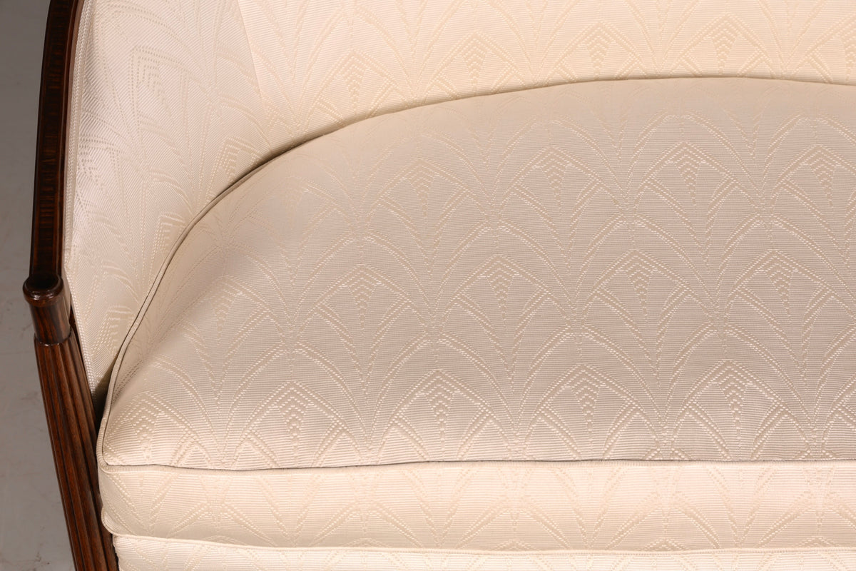 Elegante Art Deco-bank, zitbank, 2-zitsbank, vintage loung bank, gestoffeerde bank, salonbank