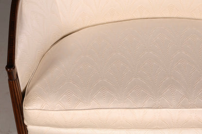 Elegante Art Deco-bank, zitbank, 2-zitsbank, vintage loung bank, gestoffeerde bank, salonbank