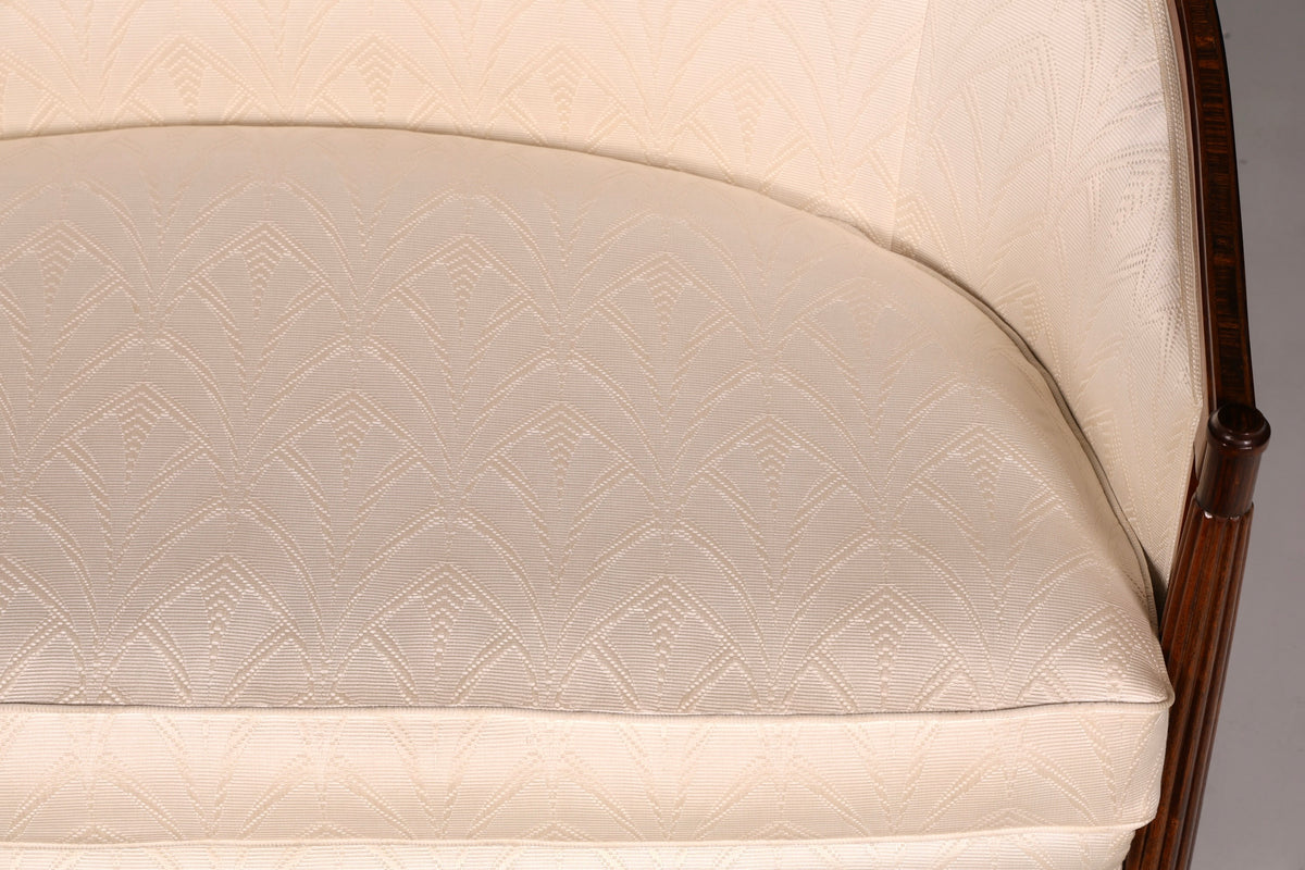 Elegante Art Deco-bank, zitbank, 2-zitsbank, vintage loung bank, gestoffeerde bank, salonbank