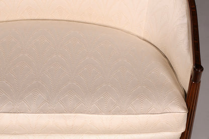 Elegante Art Deco-bank, zitbank, 2-zitsbank, vintage loung bank, gestoffeerde bank, salonbank