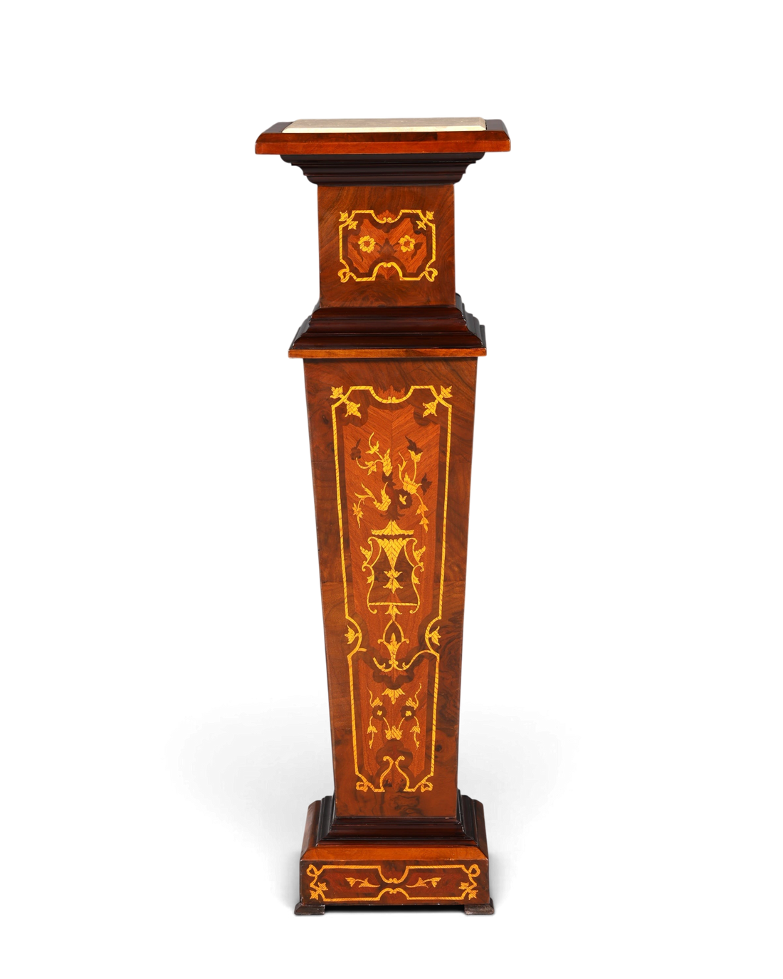 Stilvolle Barock Stil Säule Louis XV Blumensäule Naturstein Marmor Intarsien Ablage Tisch