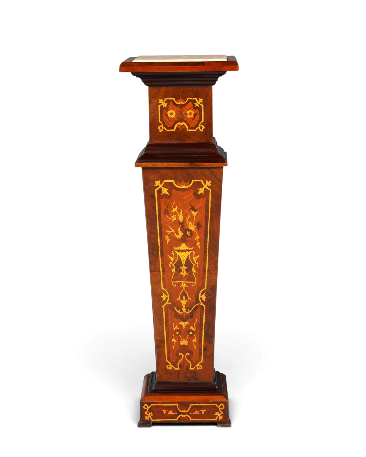 Stilvolle Barock Stil Säule Louis XV Blumensäule Naturstein Marmor Intarsien Ablage Tisch