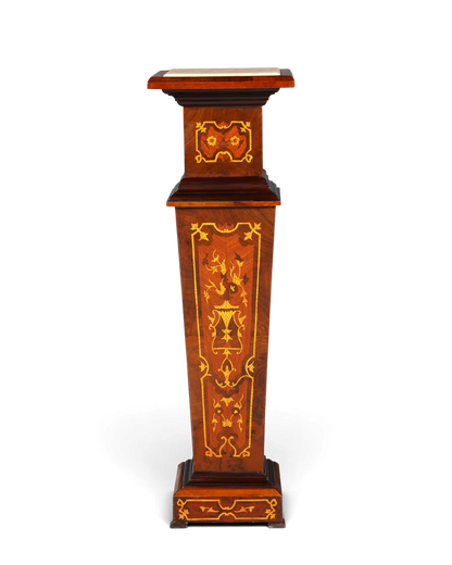 Stilvolle Barock Stil Säule Louis XV Blumensäule Naturstein Marmor Intarsien Ablage Tisch