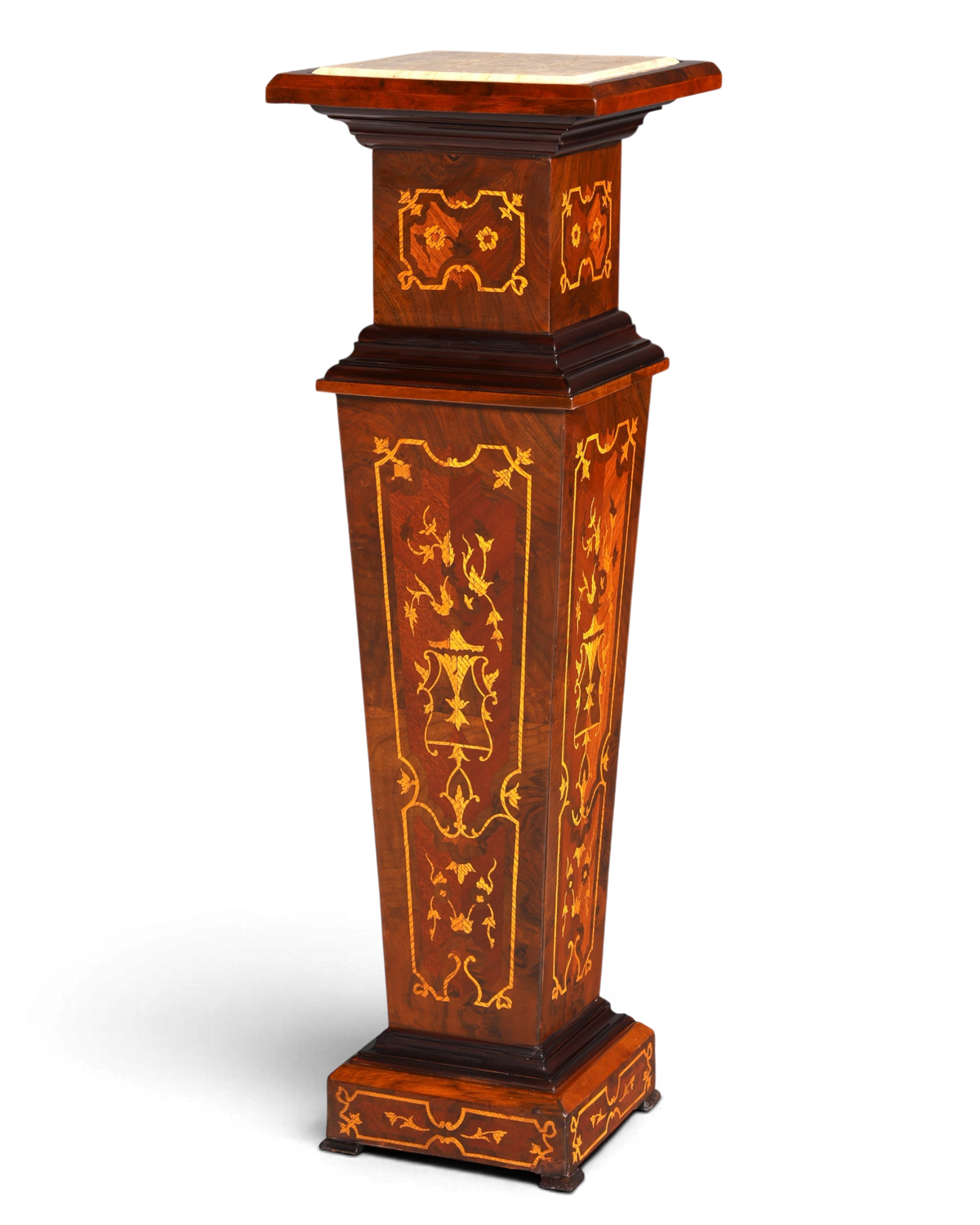 Stilvolle Barock Stil Säule Louis XV Blumensäule Naturstein Marmor Intarsien Ablage Tisch