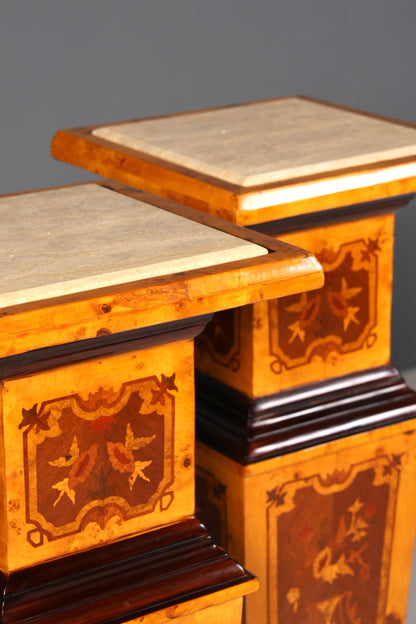 Traumhafte Barock Stil Säule Louis XV Blumensäule Naturstein Marmor Ablage Tisch