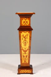 Wunderschöne Barock Stil Säule Louis XV Blumensäule Naturstein Marmor Intarsien Ablage Tisch