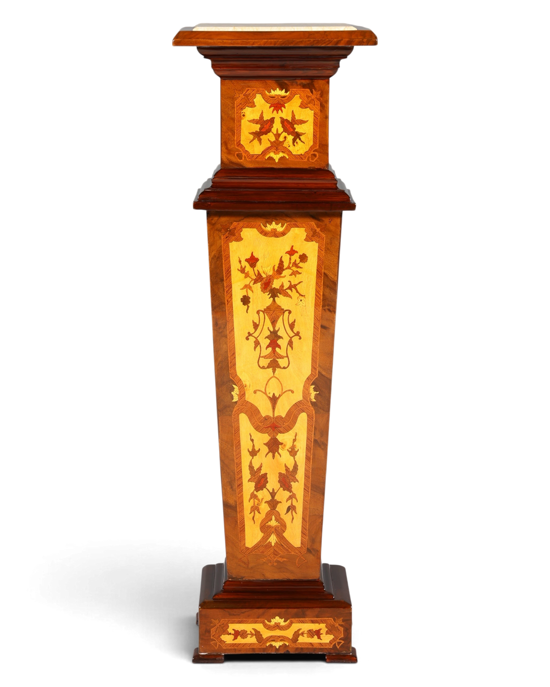 Wunderschöne Barock Stil Säule Louis XV Blumensäule Naturstein Marmor Intarsien Ablage Tisch