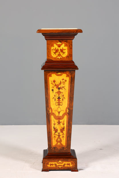 Wunderschöne Barock Stil Säule Louis XV Blumensäule Naturstein Marmor Intarsien Ablage Tisch