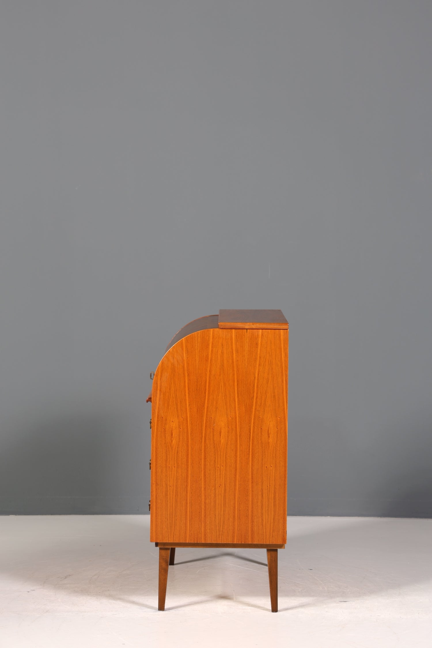 Stilvoller Mid Century Rollladen Sekretär echt Holz Büro Schrank Vintage Schreibkommode