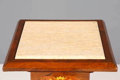 Wunderschöne Barock Stil Säule Louis XV Blumensäule Naturstein Marmor Intarsien Ablage Tisch