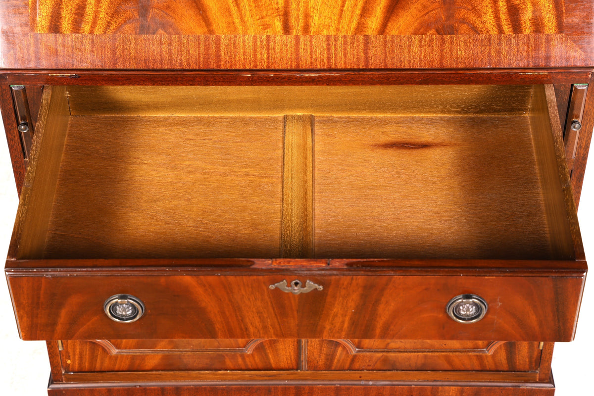Beautiful English Secretary Desk Display Cabinet Cupboard Antique Office UK 60s  