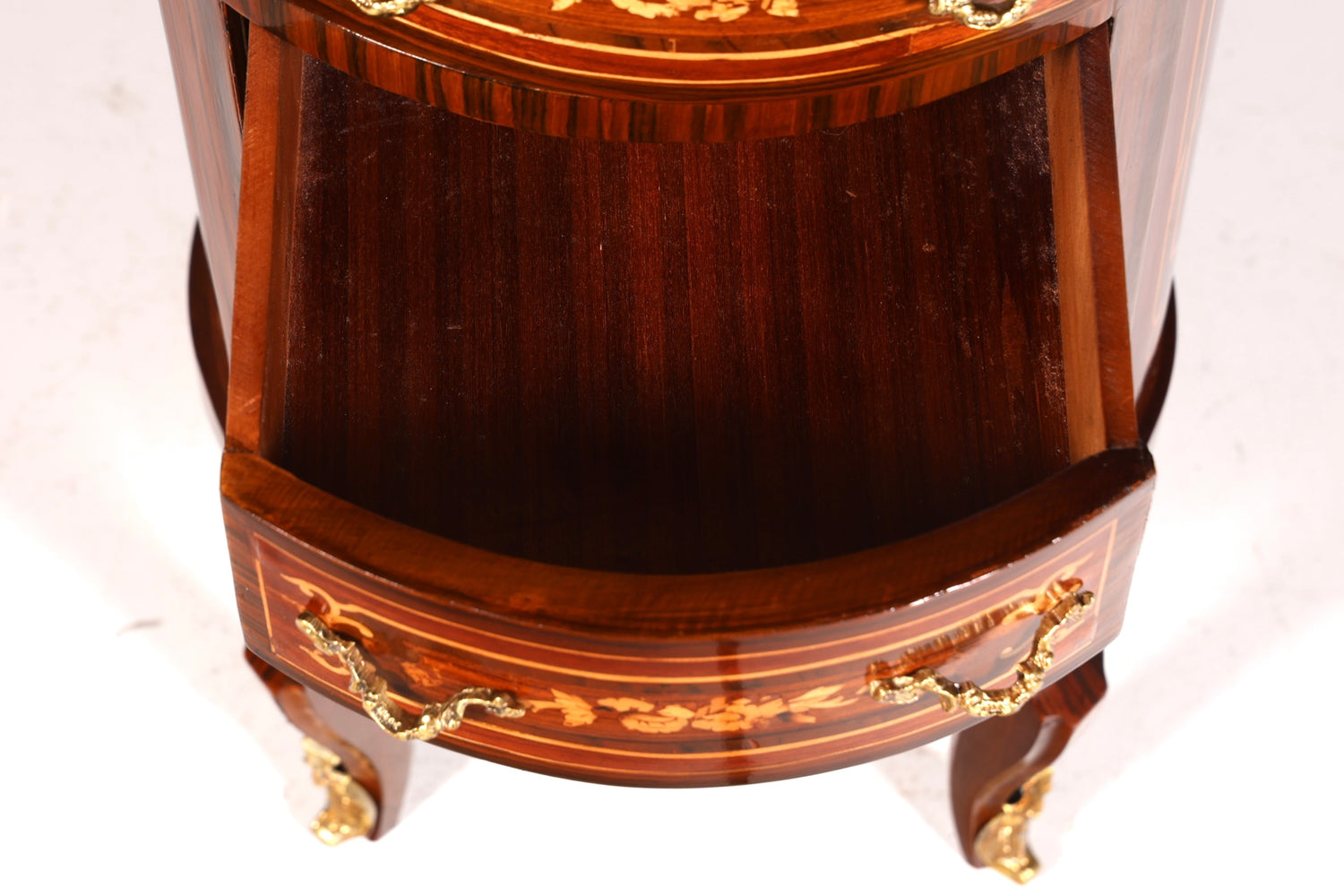 Edle Barock Stil Kommode Vertiko Schubladenkommode Intarsien 7-Schübige Kommode