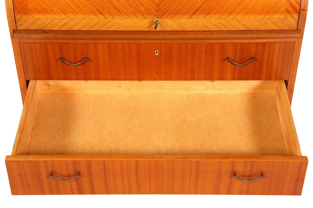 Wunderschöner Mid Century Rollladen Sekretär echt Holz Büro Schrank Vintage Schreibkommode