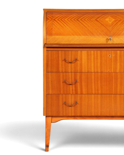 Wunderschöner Mid Century Rollladen Sekretär echt Holz Büro Schrank Vintage Schreibkommode