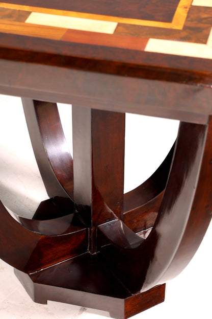 Stijlvolle art-decobijzettafel in antieke stijl, luxe salontafel en bijzettafel