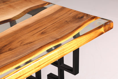 Beeindruckender Epoxidharz Tisch Nussbaum Esstisch Massivholz River Table Esszimmertisch Küchentisch Wohnzimmertisch Unikat