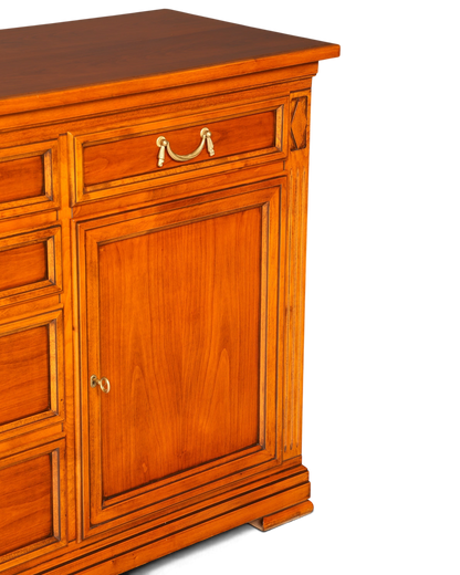 Hauptstadt Möblerei Selva Sideboard Villa Borghese aus Holz im Antik-Stil mit Messingbeschlägen und Schublade