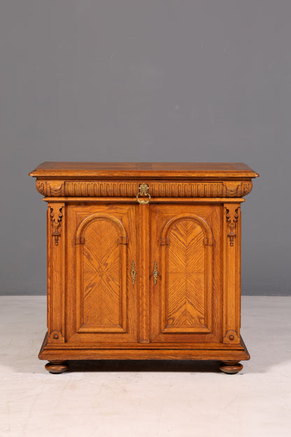 Droomachtige Gründerzeit-kast, antiek dressoir, commode, Louis Philippe, wandtafel, vertiko