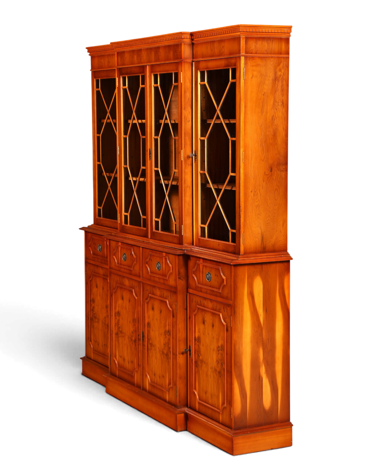 G387 Finish Wunderschöne Englische Vitrine Bücherschrank Buffet Antik Stil Englisch Eibe Glasvitrine Bibliothek (Kopie)