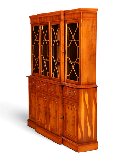 G387 Finish Wunderschöne Englische Vitrine Bücherschrank Buffet Antik Stil Englisch Eibe Glasvitrine Bibliothek (Kopie)