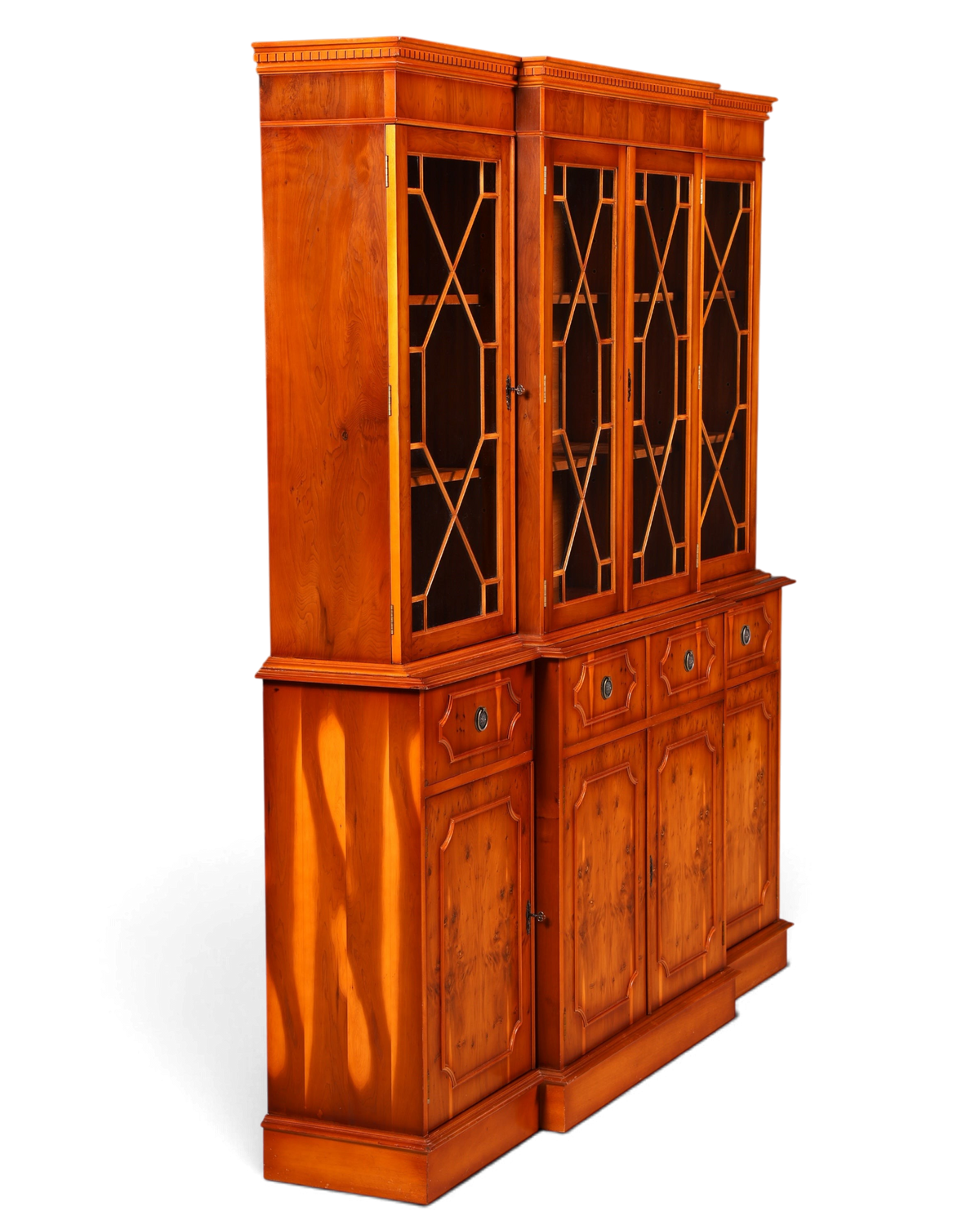 G387 Finish Wunderschöne Englische Vitrine Bücherschrank Buffet Antik Stil Englisch Eibe Glasvitrine Bibliothek (Kopie)