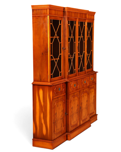 G387 Finish Wunderschöne Englische Vitrine Bücherschrank Buffet Antik Stil Englisch Eibe Glasvitrine Bibliothek (Kopie)