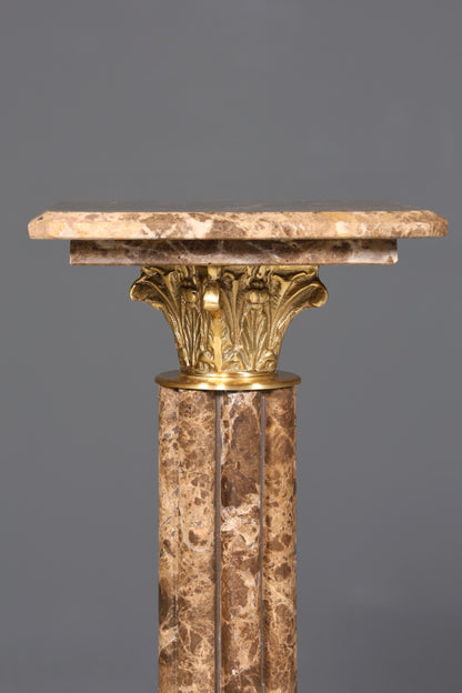Edle Barock Stil Säule Marmor Louis XV Blumensäule Naturstein Sockel Ablage
