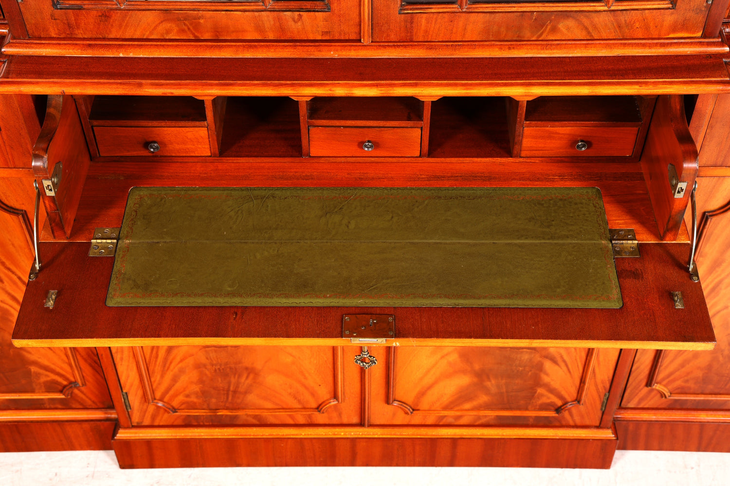 G389 Finish Wunderschöne Englische Vitrine Bibliothek Sekretär echt Holz Antik Schrank Regal (Kopie)