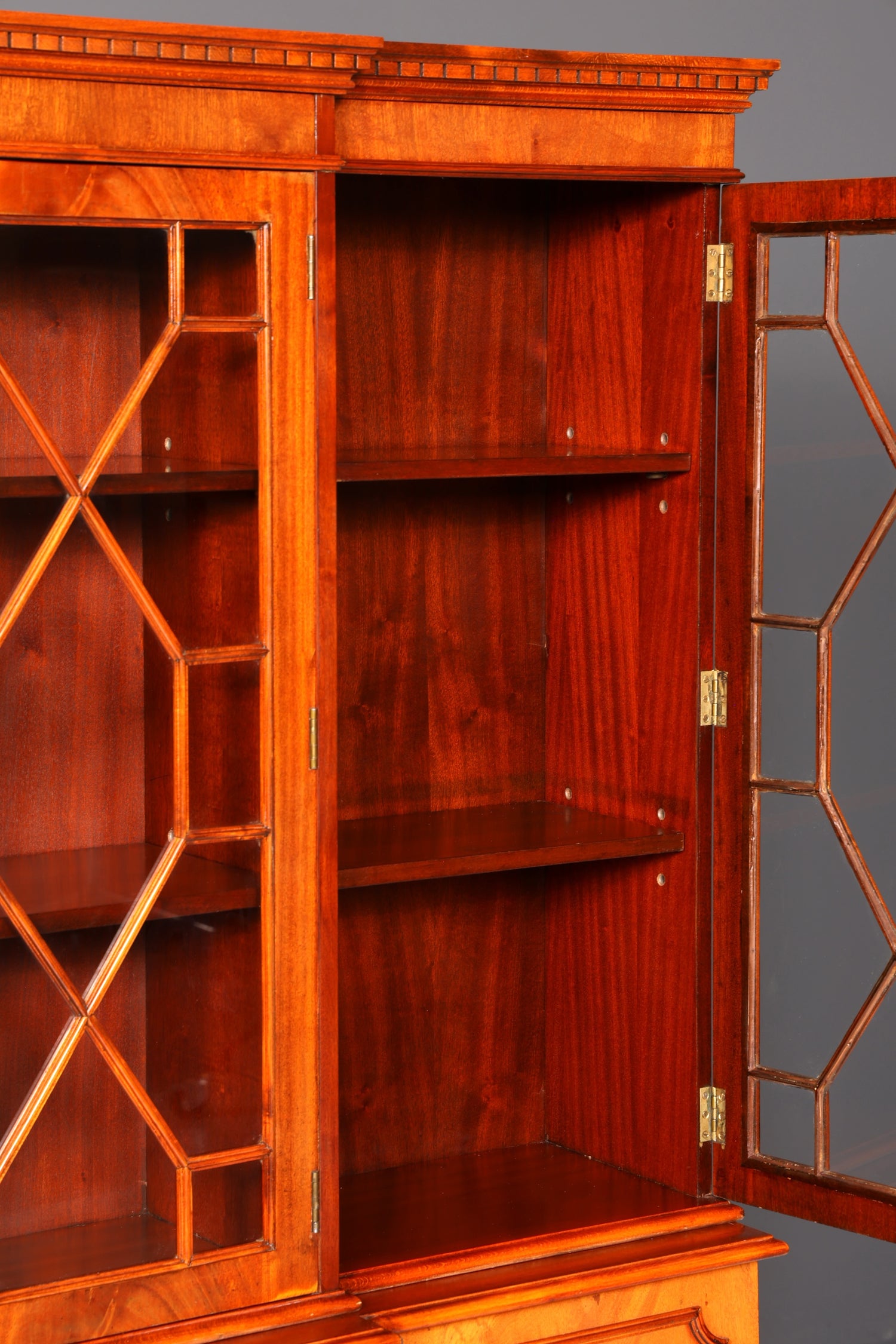 G389 Finish Wunderschöne Englische Vitrine Bibliothek Sekretär echt Holz Antik Schrank Regal (Kopie)