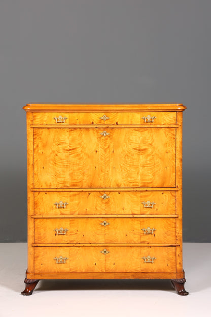 Stilvoller Biedermeier Sekretär Louis Philippe Vertiko Antik Kommode Schreibkommode Office Desk