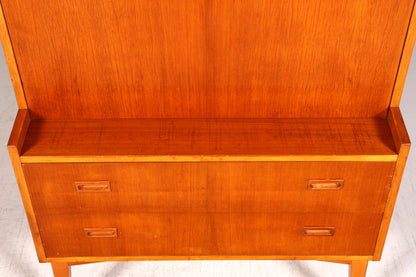 Schlichter Mid Century Sekretär Teak Vintage Schreibmöbel Kommode Office Secretary Retro 60er Schreibsekretär Skandinavisch