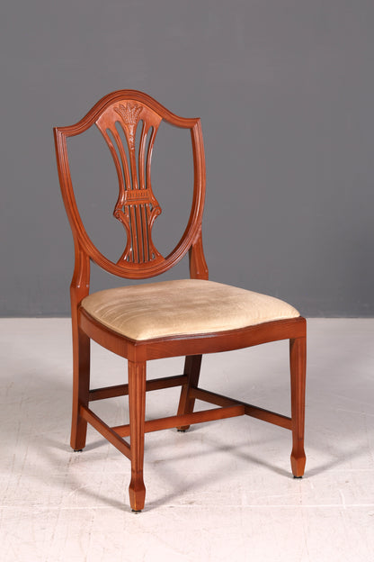 Edles 4x Englische Stühle Set Hepplewhite Stil Dining Chairs Antik Esszimmerstühle Küchenstühle Stuhlset Vintage