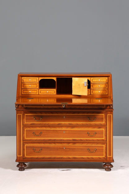 Wunderschöner Englischer Sekretär Schreibkommode echt Holz Schreibtisch Intarsien Kommode