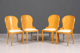 4x Stilvolle Art Deco Design Stühle Biedermeier Stil Stuhlset Birke Esszimmer Stühle Stuhl Set