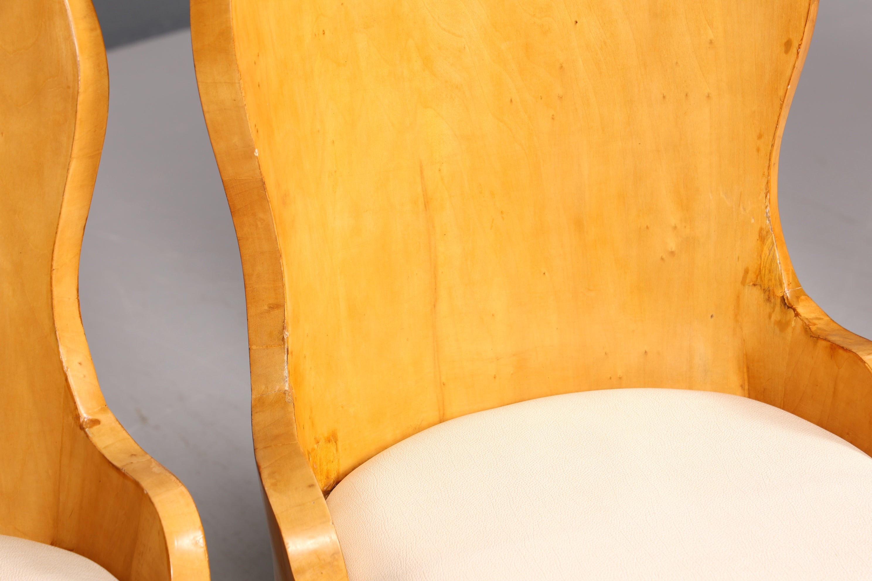 4x Stilvolle Art Deco Design Stühle Biedermeier Stil Stuhlset Birke Esszimmer Stühle Stuhl Set