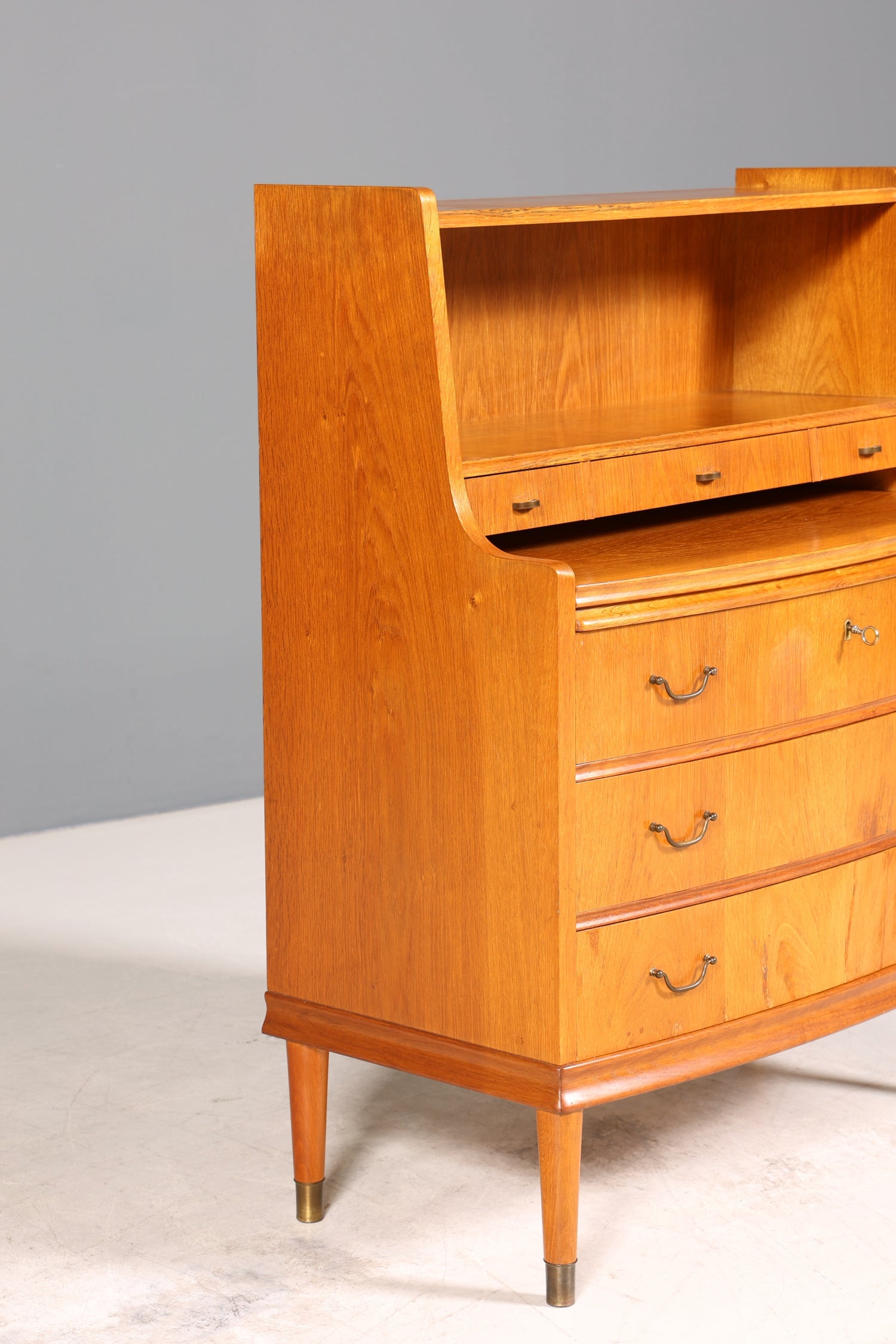 Traumhafter Mid Century Sekretär Büro Kommode echt Holz Schreibkommode Schrank