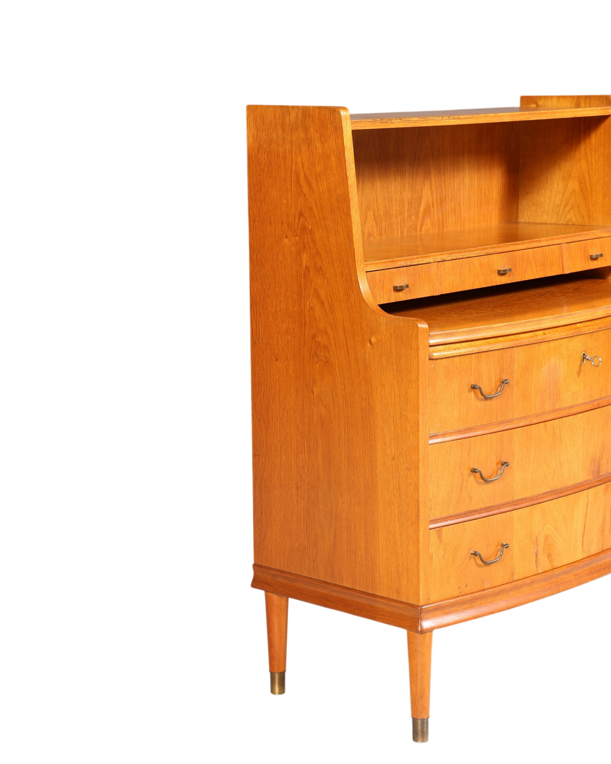 Traumhafter Mid Century Sekretär Büro Kommode echt Holz Schreibkommode Schrank