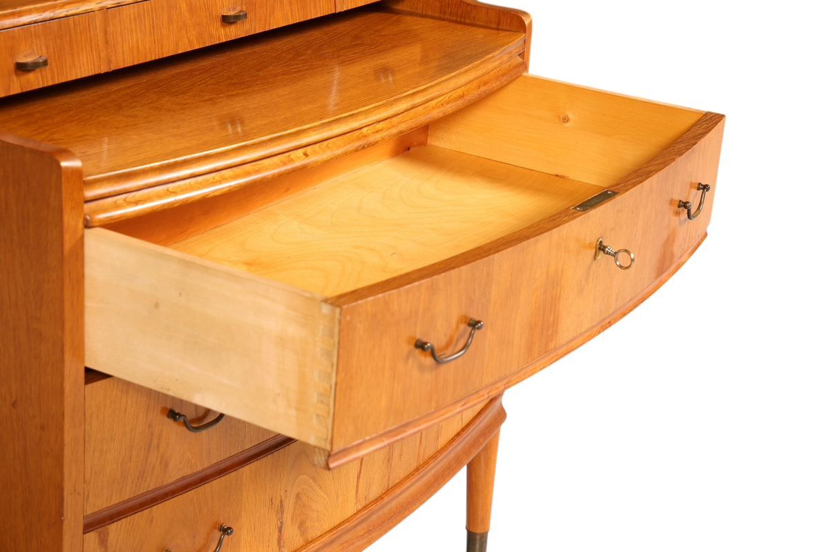 Traumhafter Mid Century Sekretär Büro Kommode echt Holz Schreibkommode Schrank