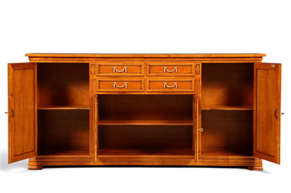 Hauptstadt Möblerei Selva Sideboard Villa Borghese aus Massivholz im Antik-Stil mit offenen Türen und Schubladen