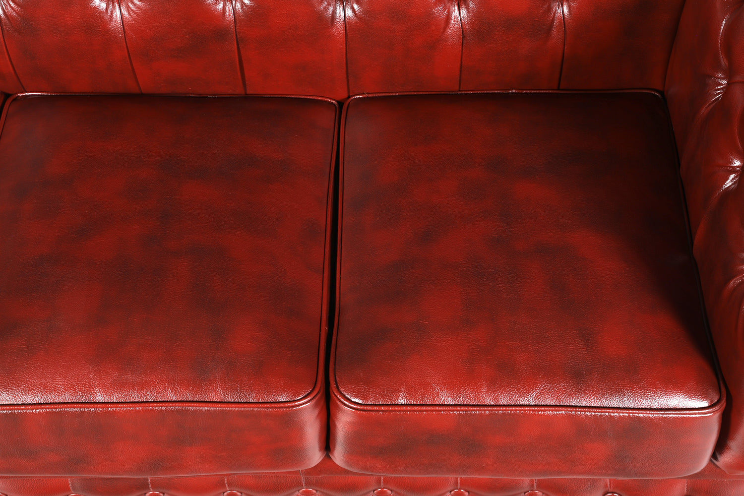 Wunderschönes Original Chesterfield Sofa 3- Sitzer echt Leder Oxblood Couch Englisch