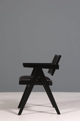 Sehr edler Korbgeflecht Stuhl "Vienna Black +" Armlehnsessel Bauhaus Relax Lounge Chair Stuhl Esszimmer Stuhl Küchenstuhl