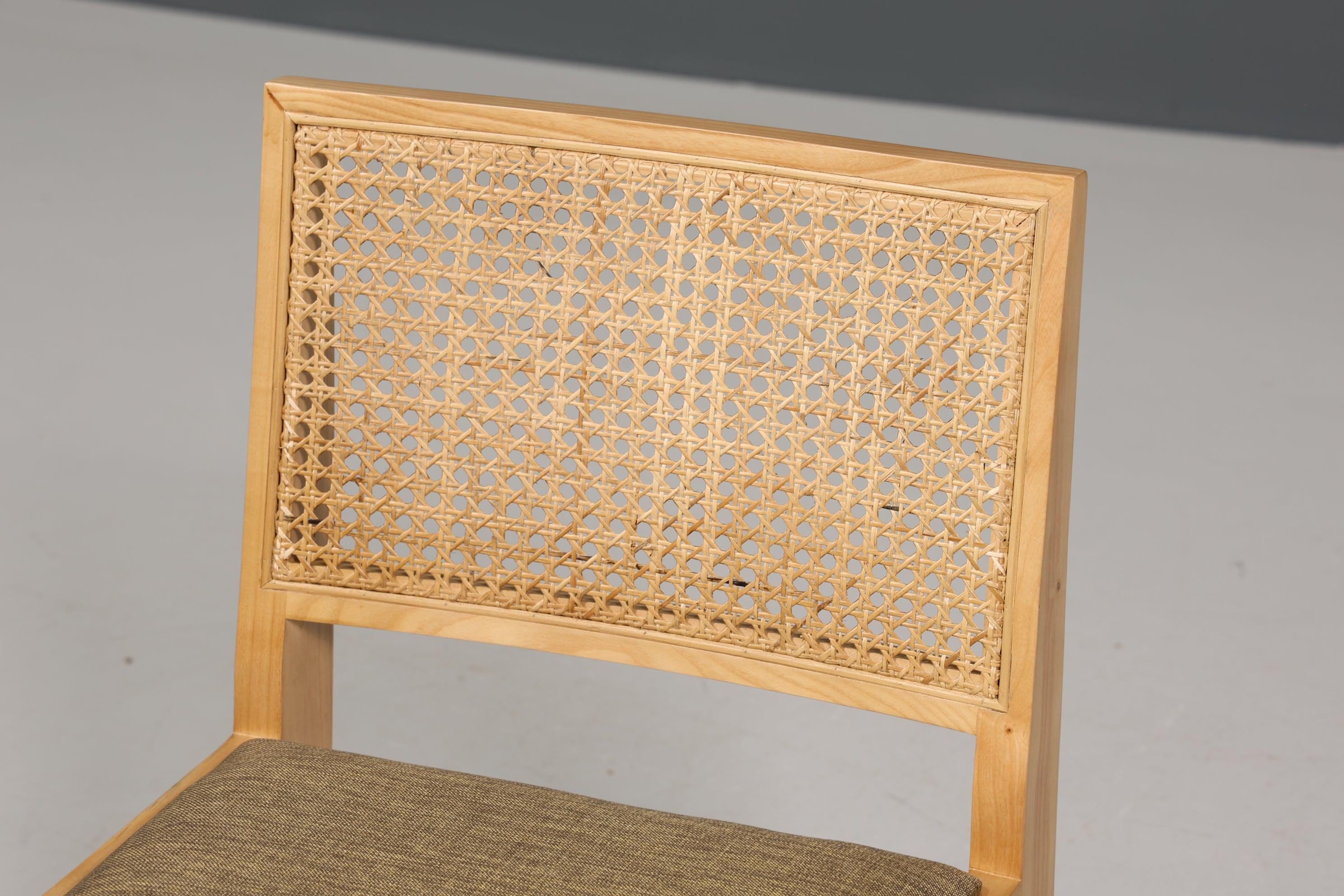 Edler "Vienna Beige" Stuhl Esszimmerstuhl mit Wiener Geflecht Korbgeflecht Schreibtischstuhl Lounge Stuhl