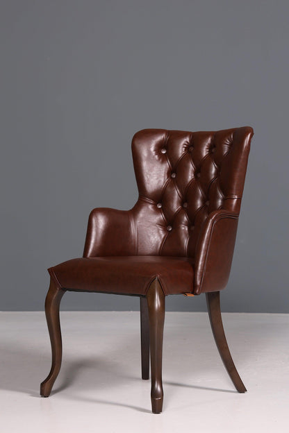 Edler Chesterfield Stil Armlehnstuhl "Manila Brown" Esszimmerstuhl Küchenstuhl Sekretär Stuhl