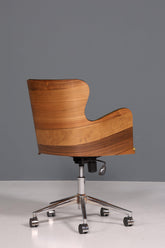 Chesterfield Büro Armlehnstuhl "Leon-Office" Nussbaum grün