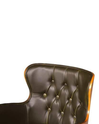 Chesterfield Büro Armlehnstuhl "Leon-Office" Nussbaum grün